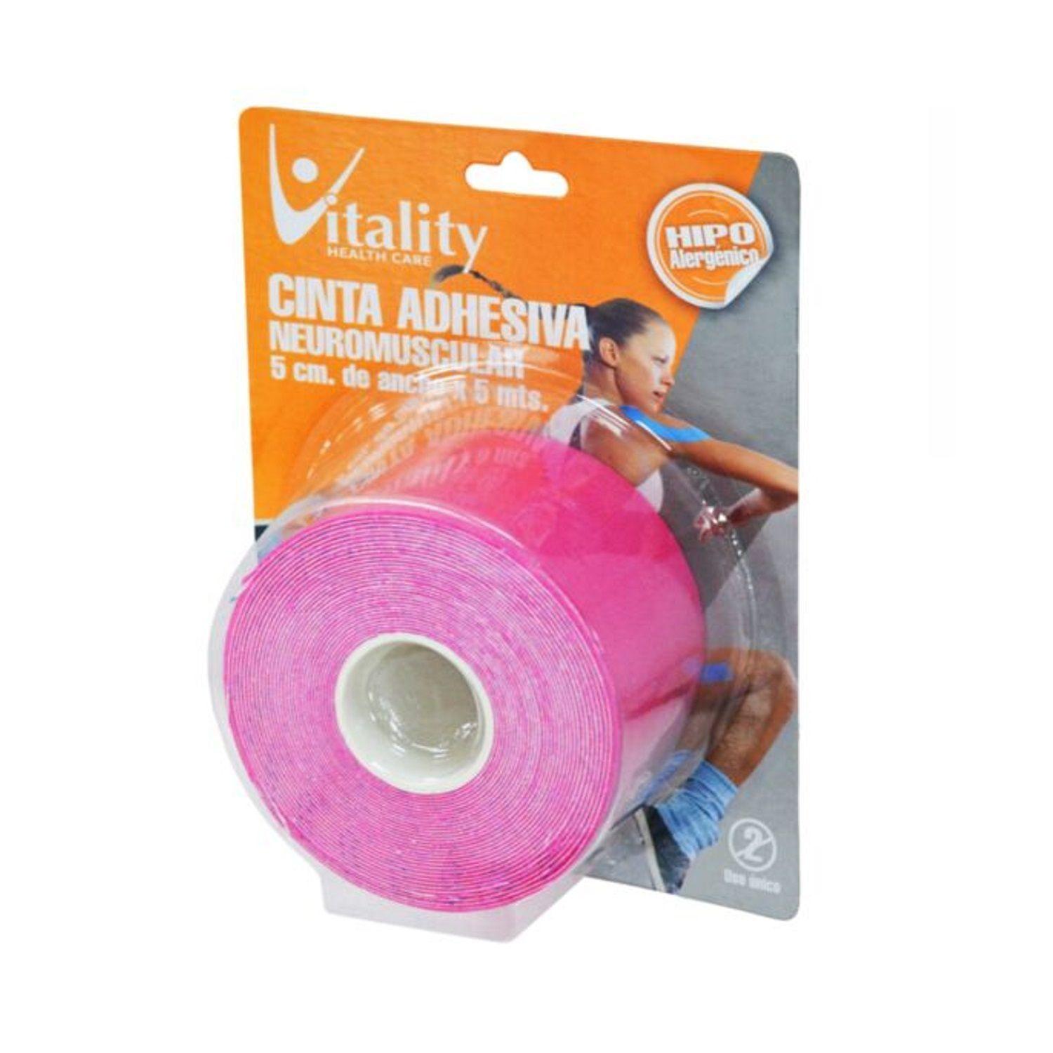 Cinta Adhesiva Neuromuscular 5cm x 5m Rosado-0