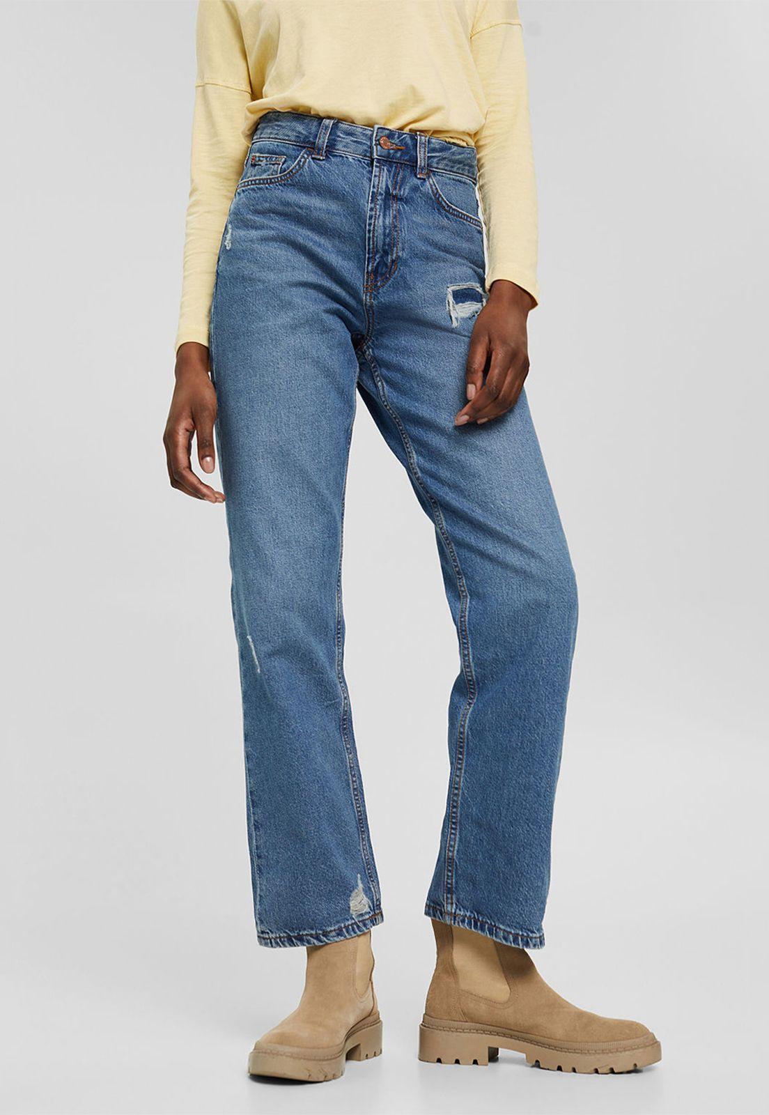 Jeans mujer wide leg high rise Esprit-0