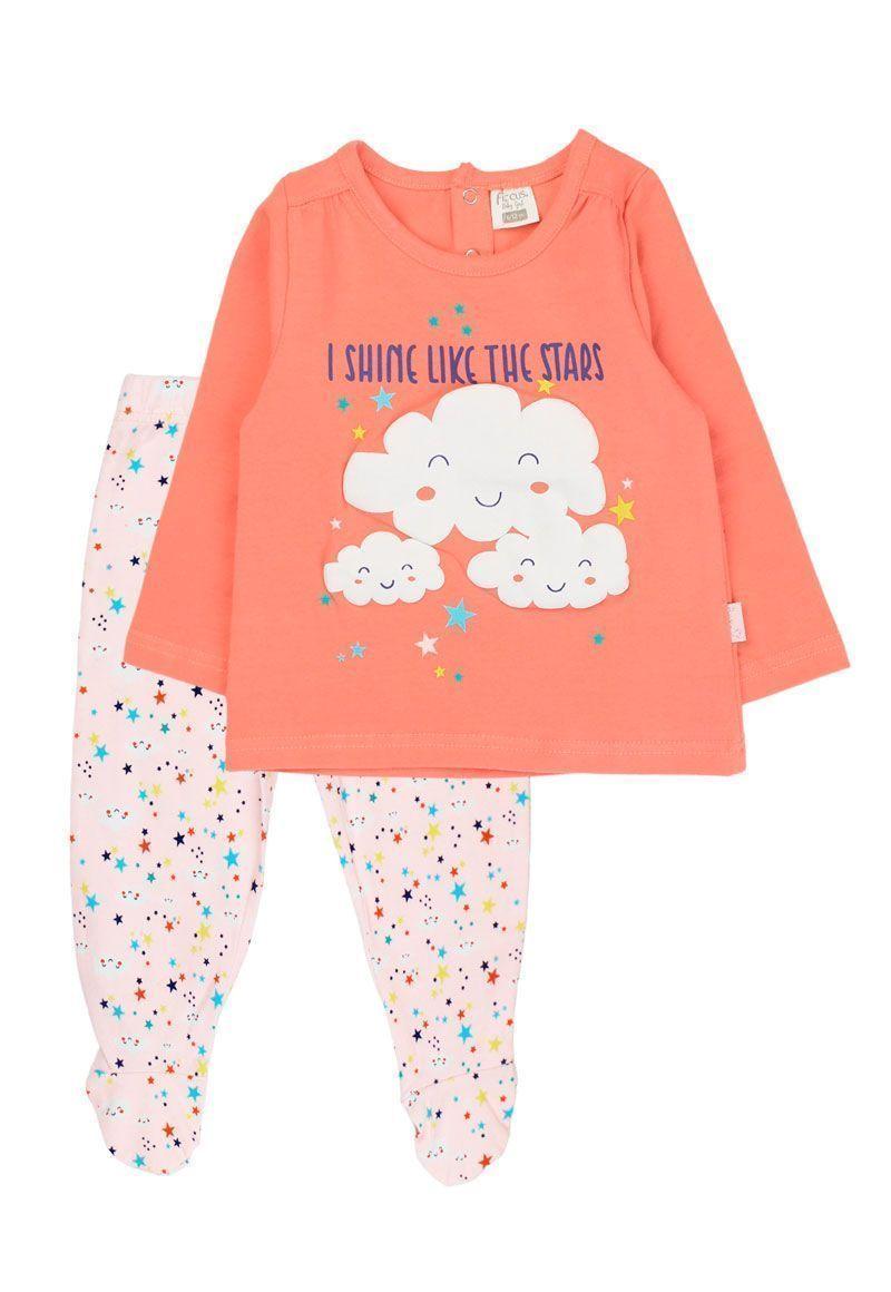 Pijama Bebé Niña Algodón 2 Piezas Shine Ficcus-0