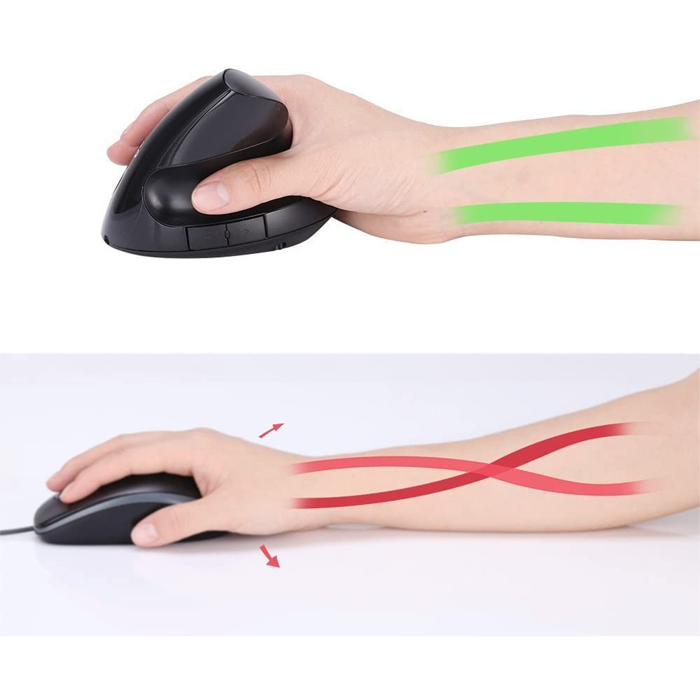 Mouse Inalámbrico Ergonómico Vertical – 2.4Ghz Recargable-3