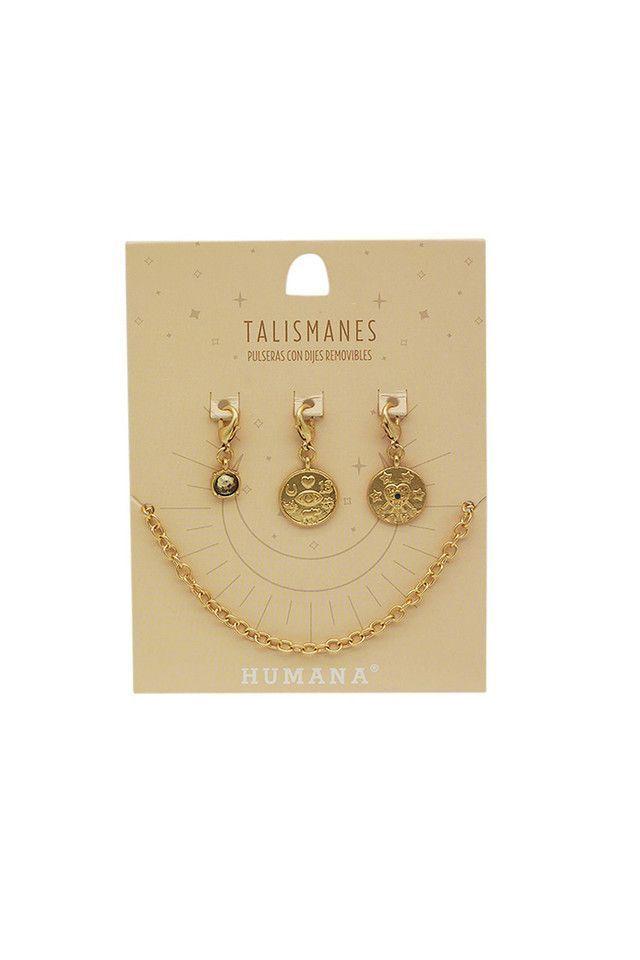 Pulsera Blanda Dorada Talismanes Corazón Humana-0