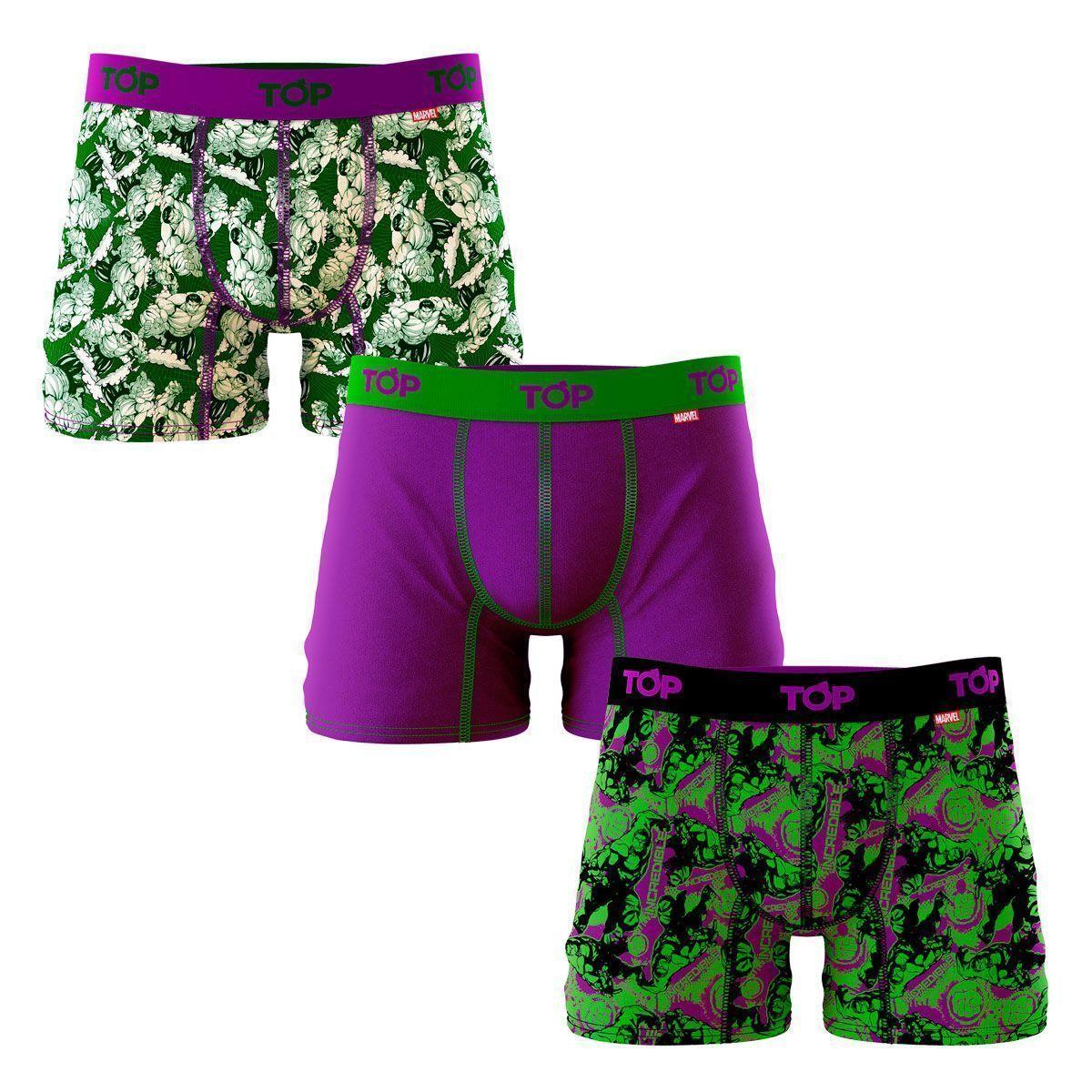 Boxer Medio Microfibra Pack 3 Marvel Hulk Top-0