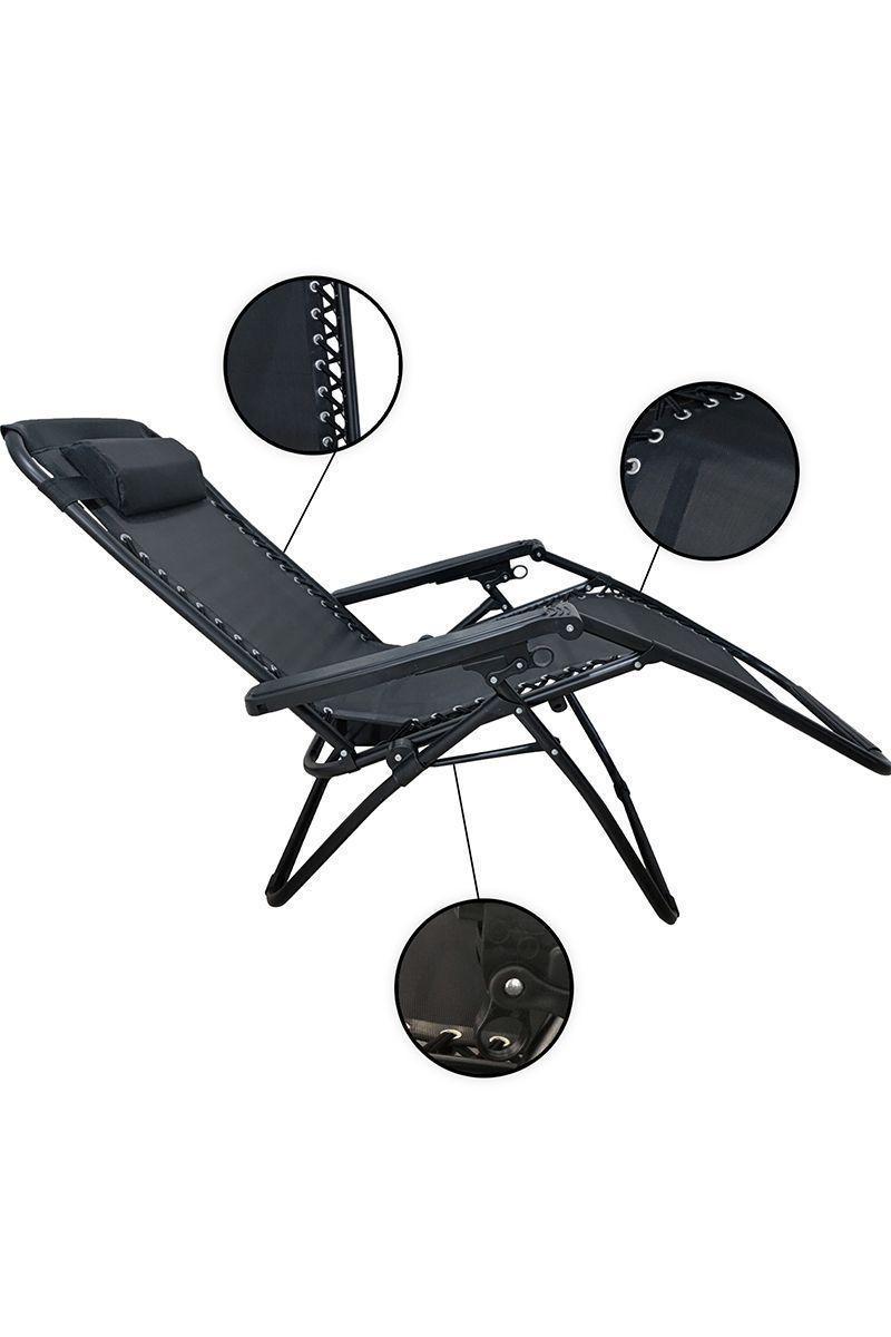 Reposera reclinable para patio NOVAHUS negro-3