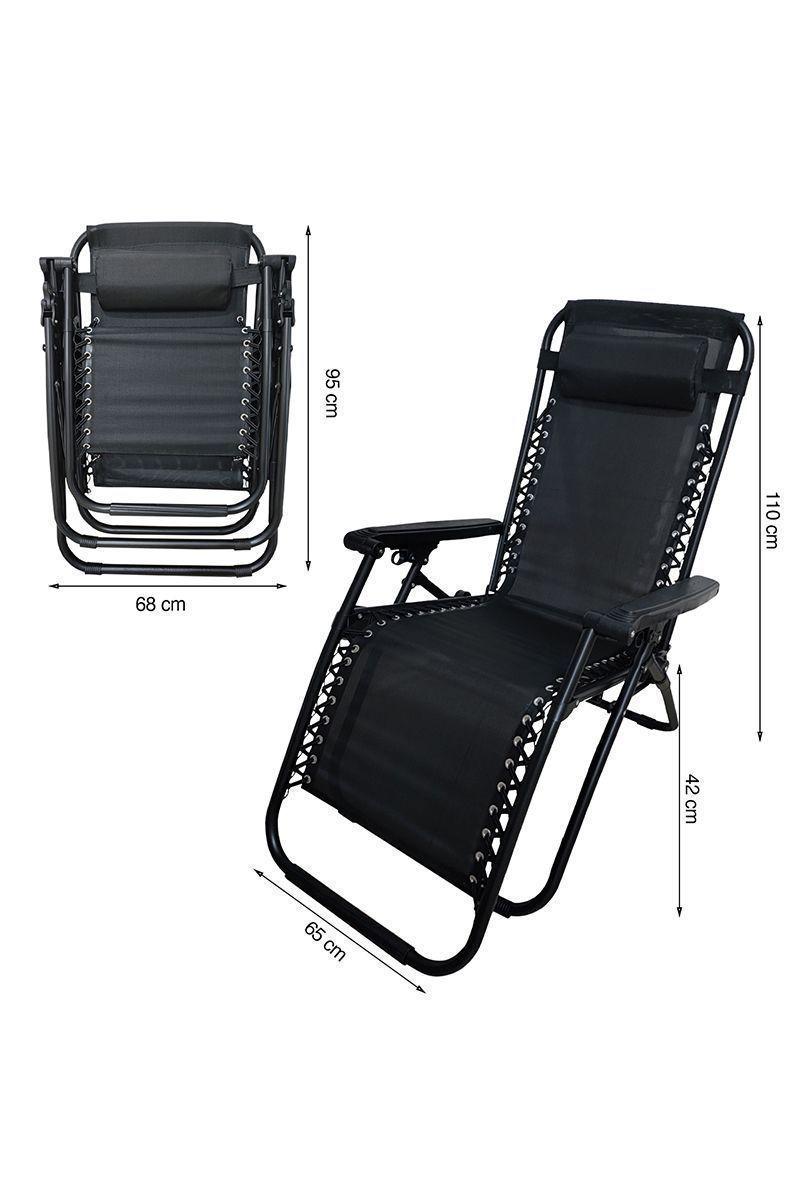 Reposera reclinable para patio NOVAHUS negro-2