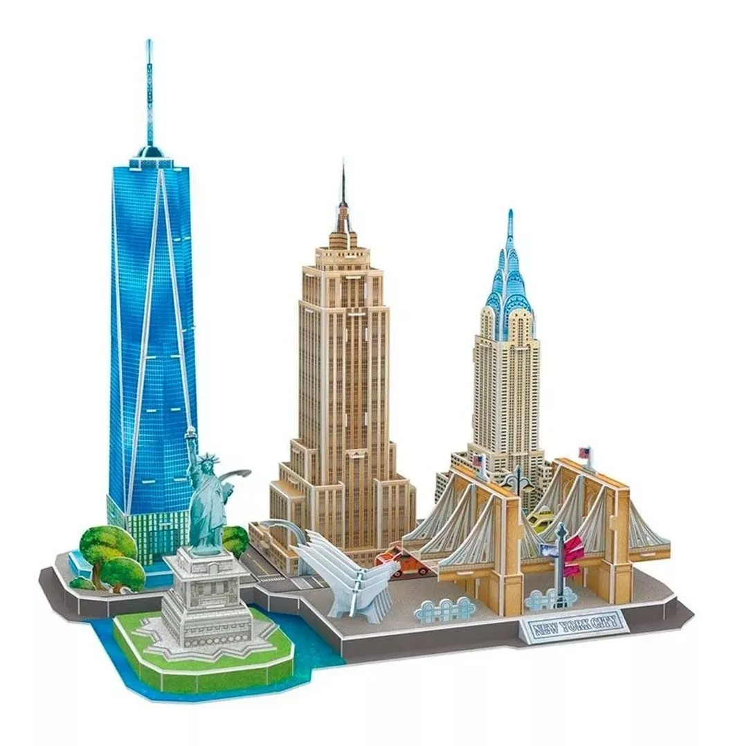 Rompecabezas Puzzle 3d New York City 123 Piezas Juegos-1