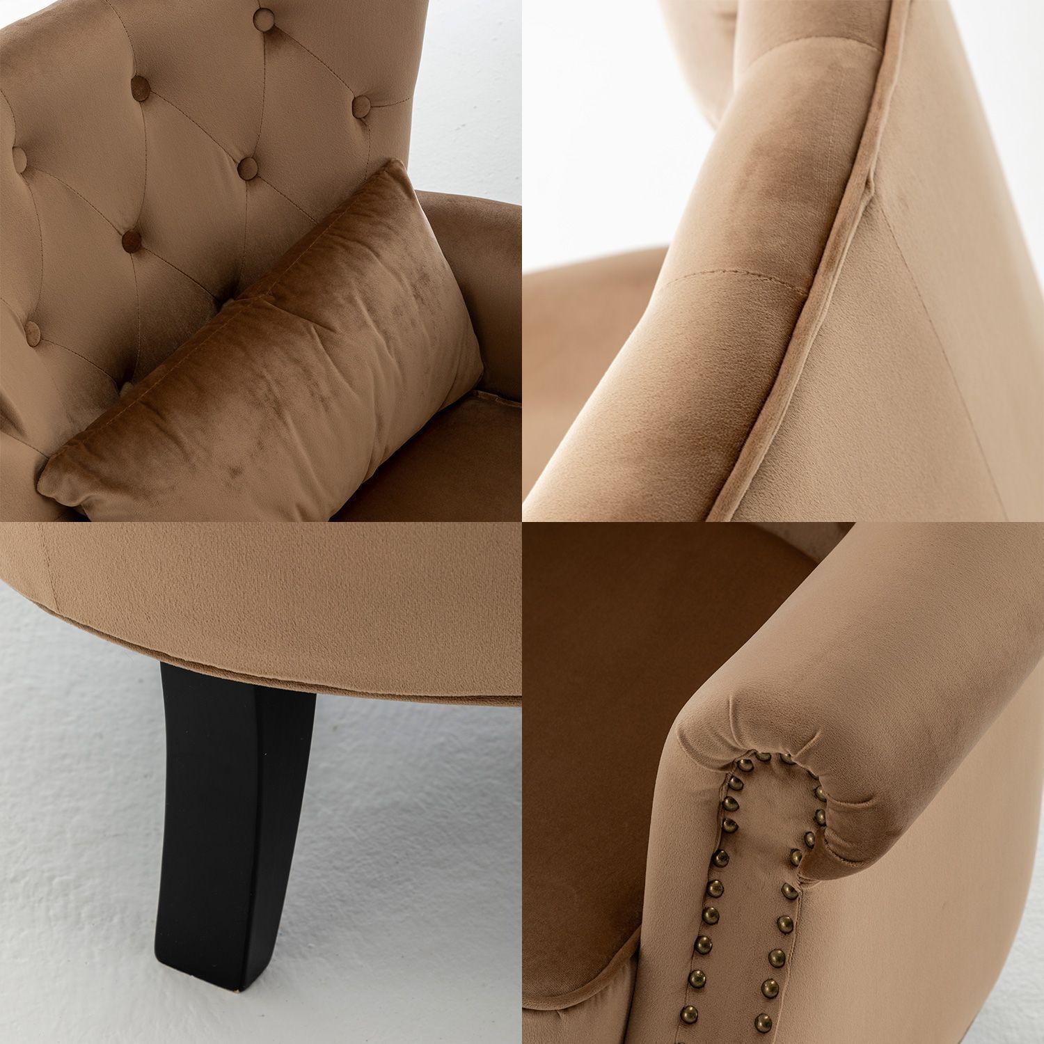 Poltrona de Terciopelo Roma Beige-4