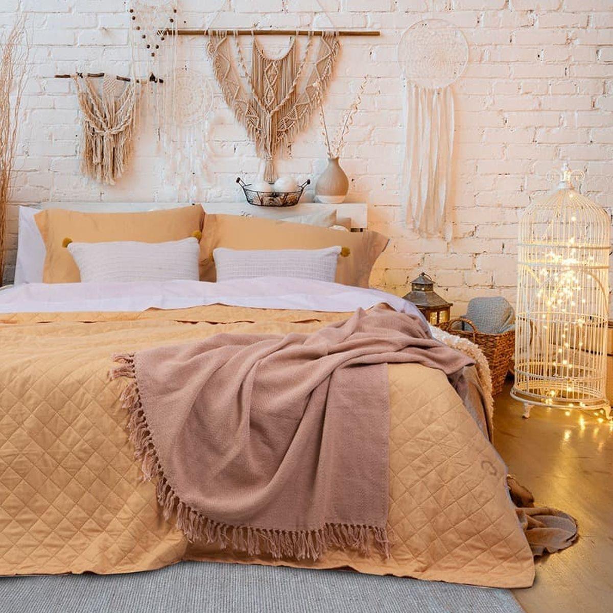 CUBRECAMAS QUILT - MOSTAZA - CORDOBA - 2 PLAZAS - MASHINI-3