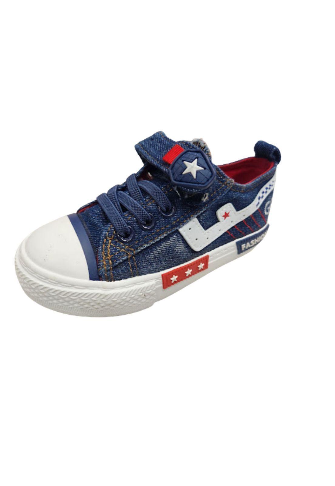 Zapatilla Mezclilla Rojo Niño-0