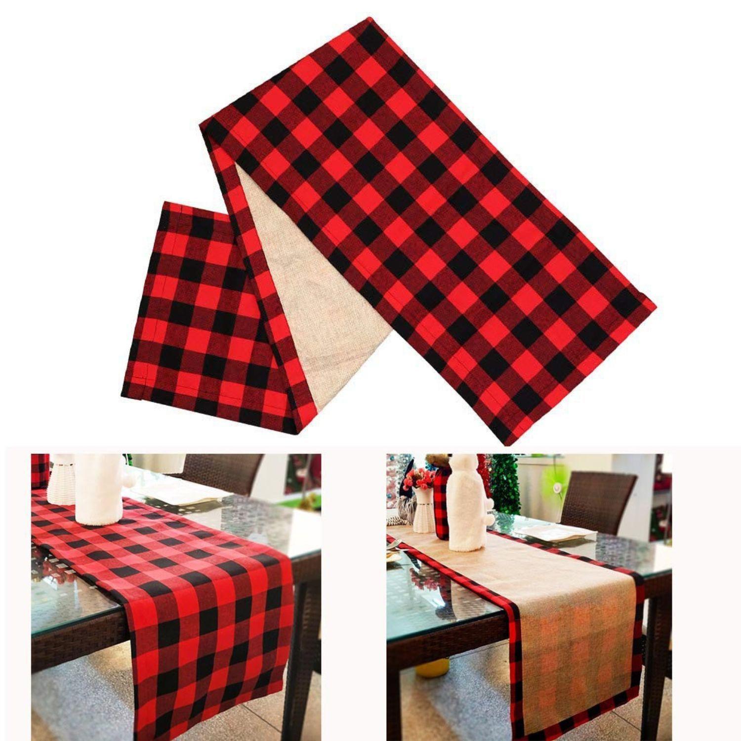 Camino de Mesa Reversible Escocés/Arpillera 176 cm x 35 cm BOHEMIK-2