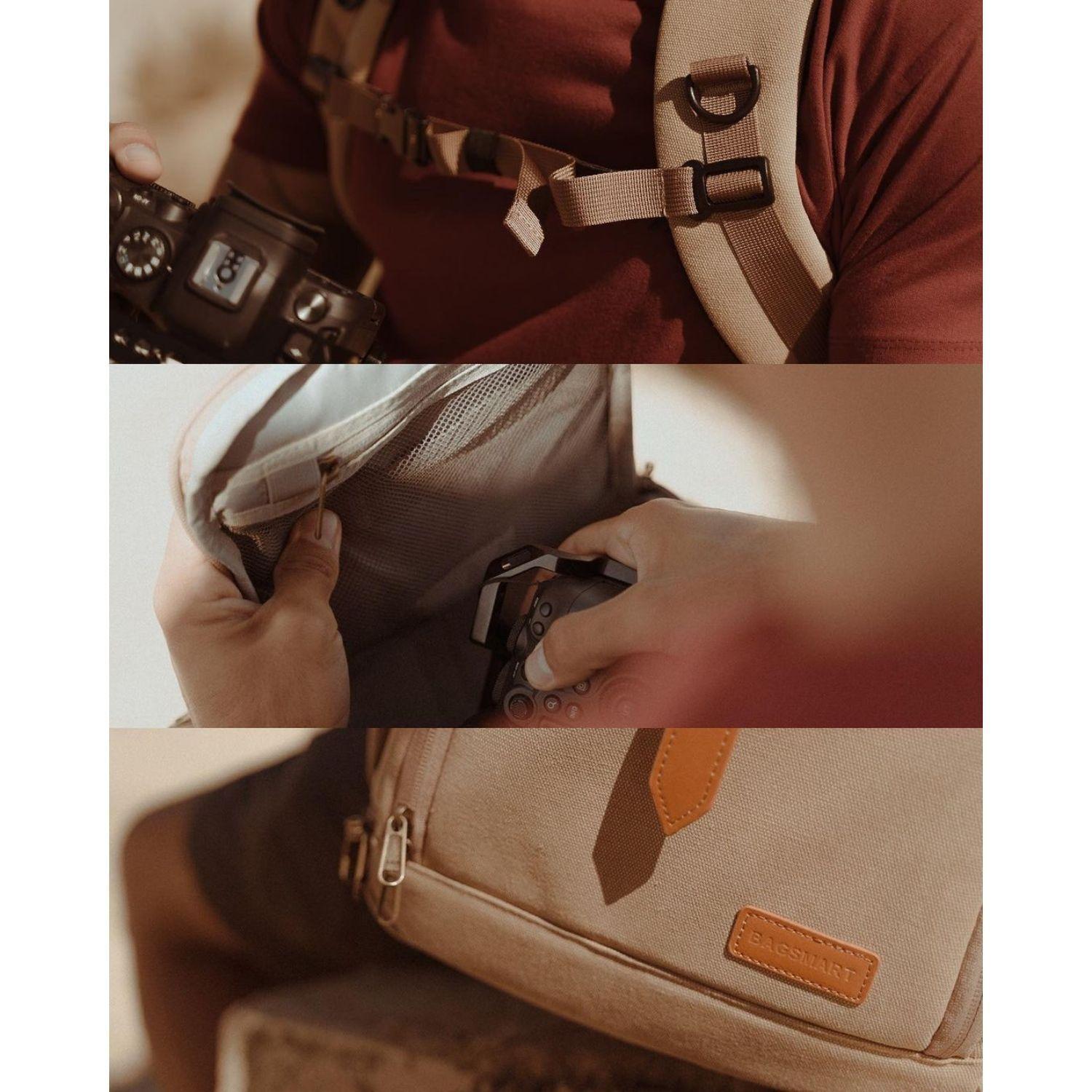 Bagsmart - Mochila para Cámara Anniston- Caqui-7