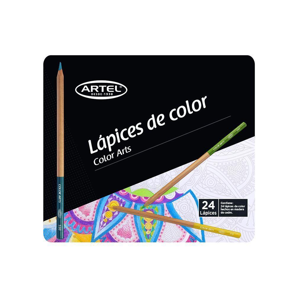 Estuche Métalico 24 Lápices de Colores Artel-0