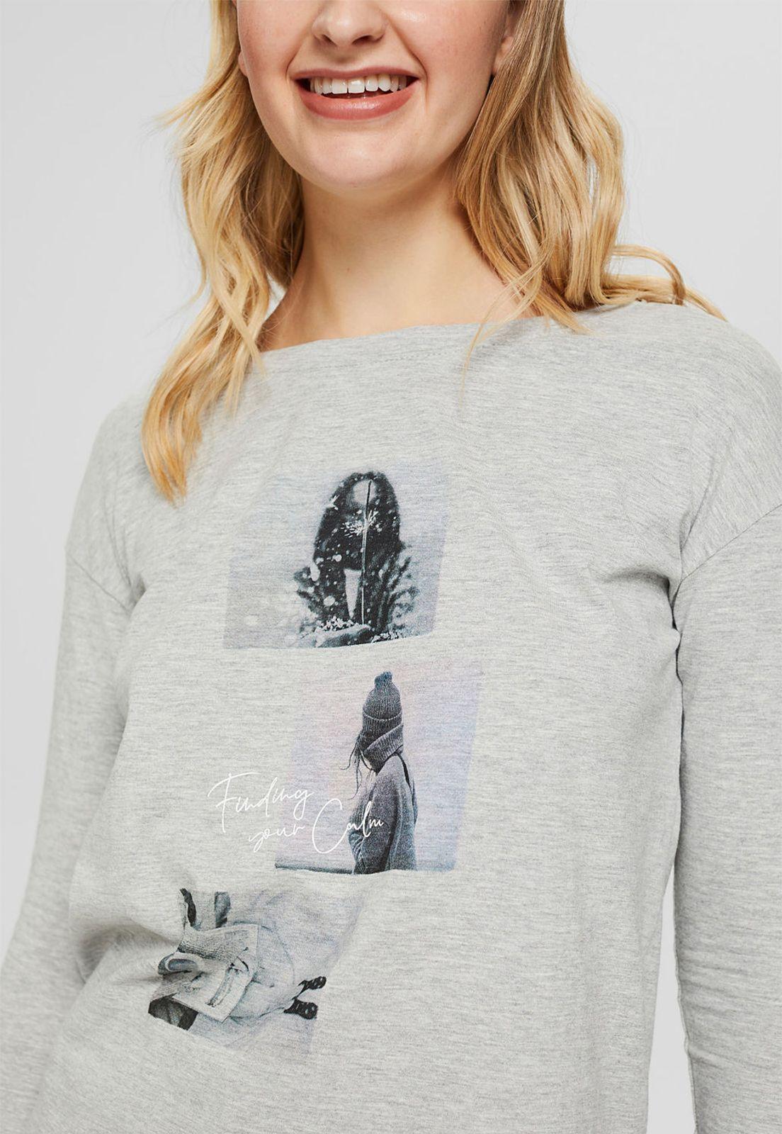 Polera mujer manga larga con estampado Esprit-2