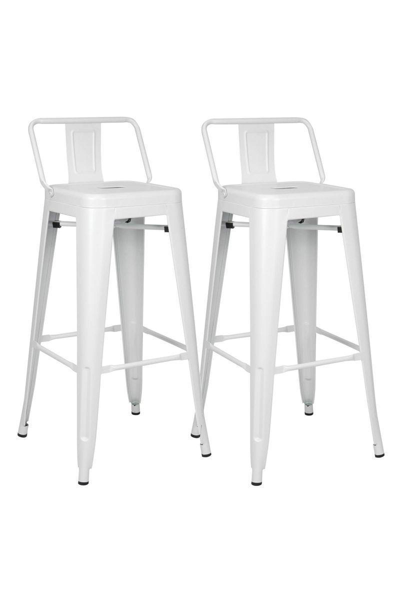 Pack 2 Piso Taburete Tolix Respaldo Blanco-0