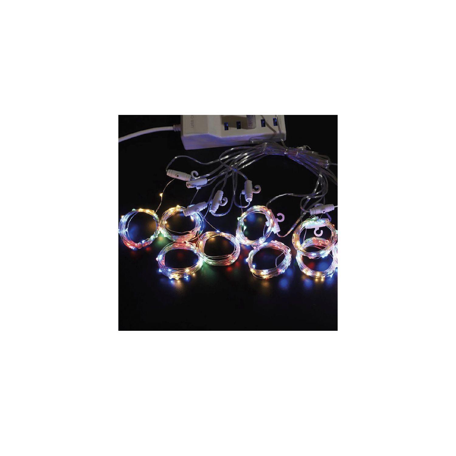 Guirnalda Cortina de Luz Led Multicolor Frio USB -2