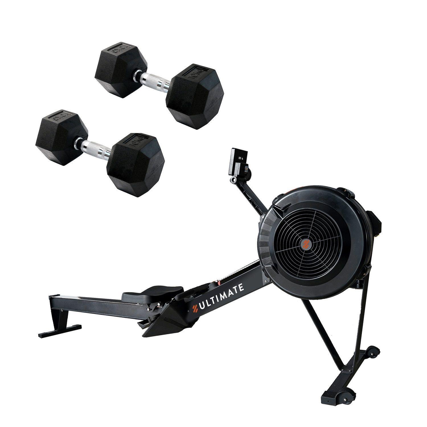 bogadora máq remo air x300+2 mancuernas hl 10 kg-0