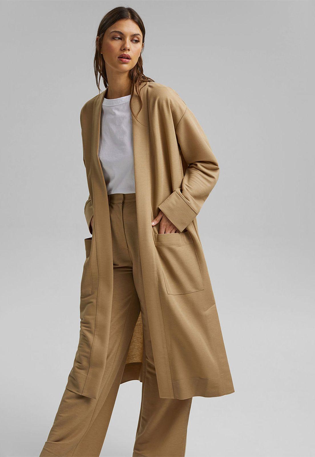 Blazer Mujer Largo Corte Recto Esprit-0