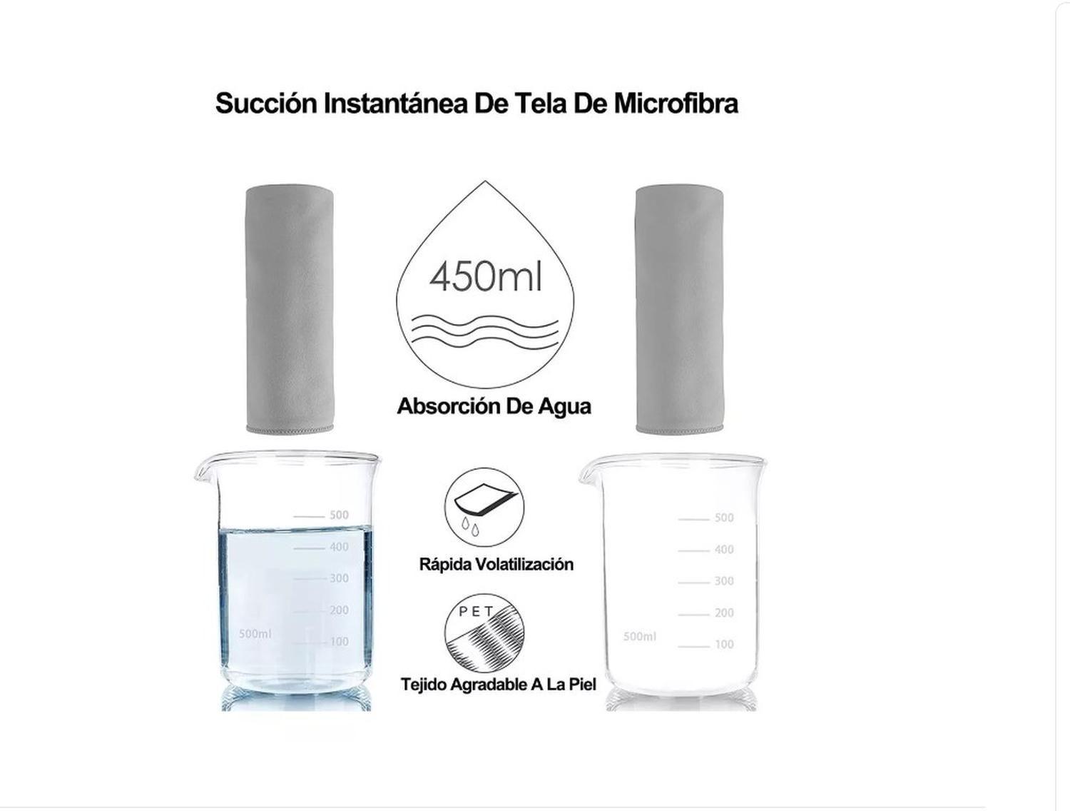 Toalla Baño Viaje De Microfibra De Secado Rápido, 3 Pcs GRIS-3