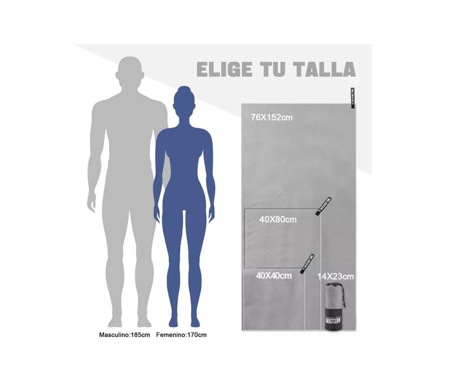 Toalla Baño Viaje De Microfibra De Secado Rápido, 3 Pcs GRIS-4