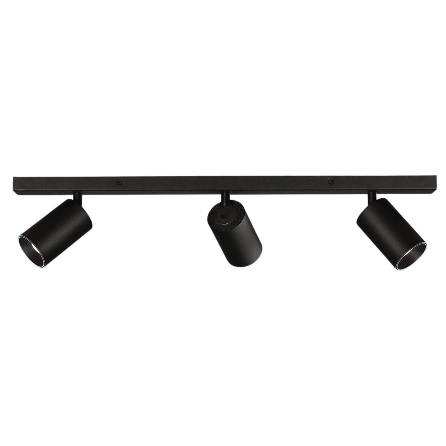 Foco Spotlight Negro 3x Con Ampolleta 5,5W GU-10 Neutro M-2