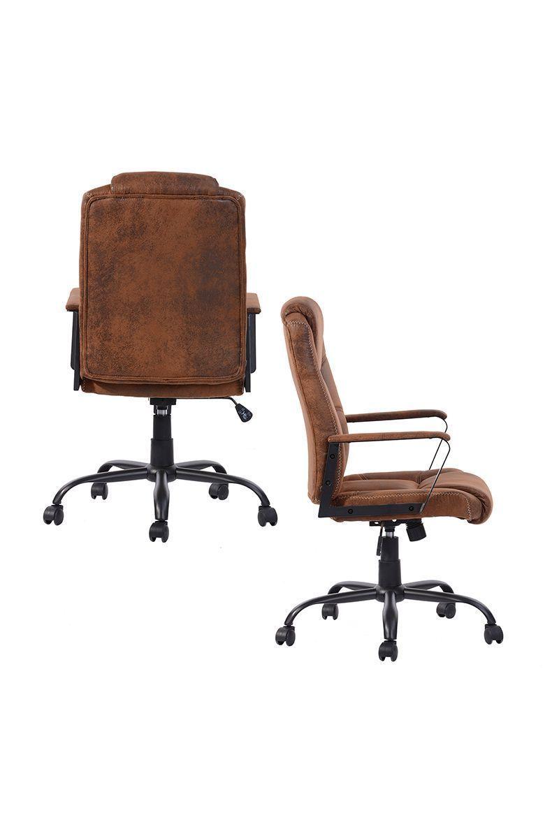 Silla de Oficina Vintage Acolchada Café-3