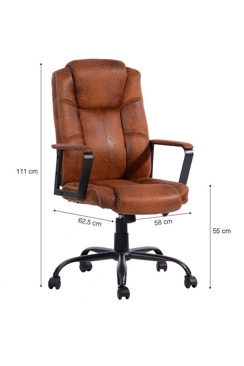 Silla de Oficina Vintage Acolchada Café-2