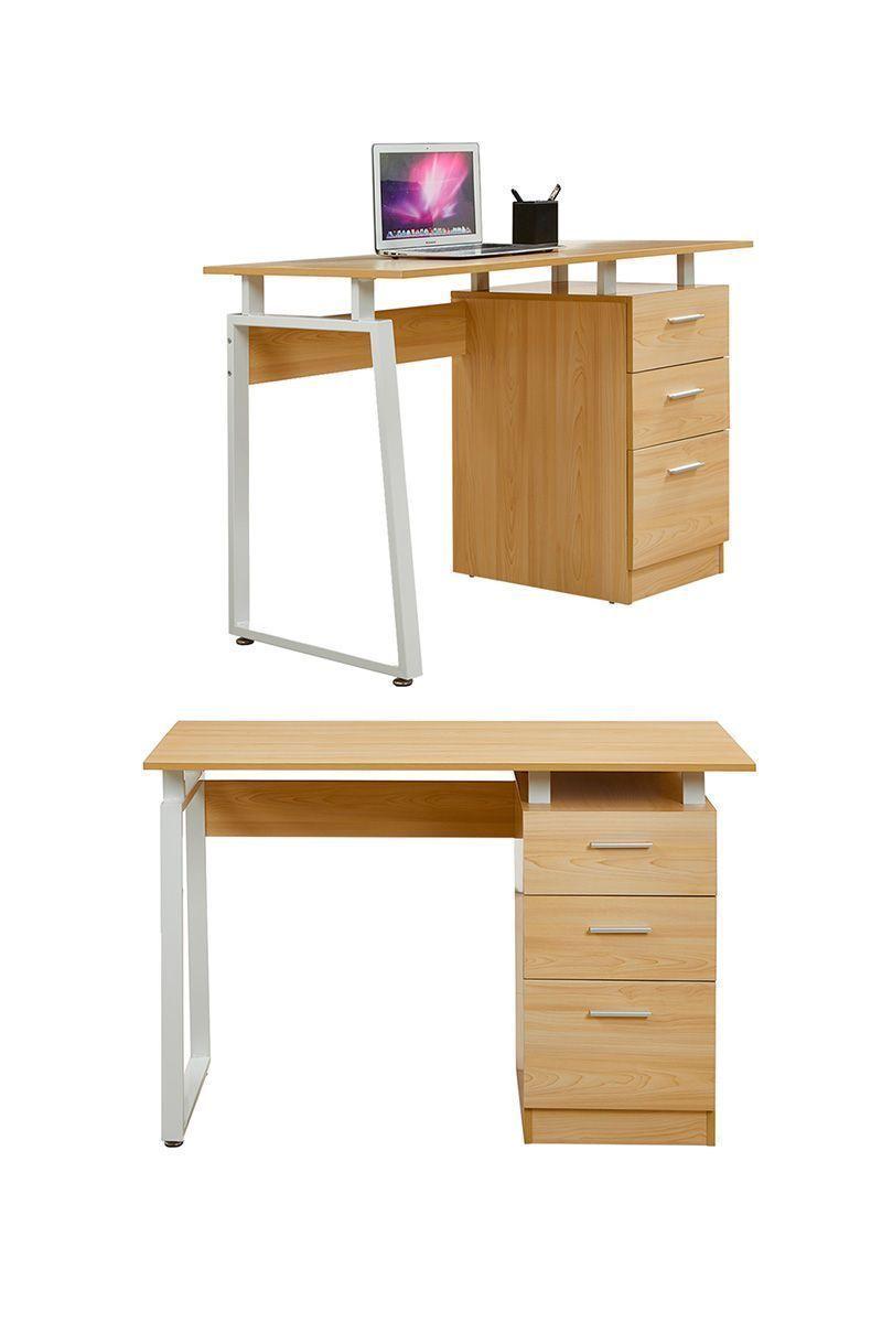 Escritorio con Tres Gavetas Beige-40
