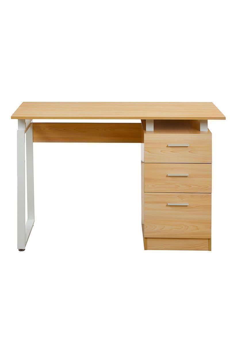 Escritorio con Tres Gavetas Beige-0