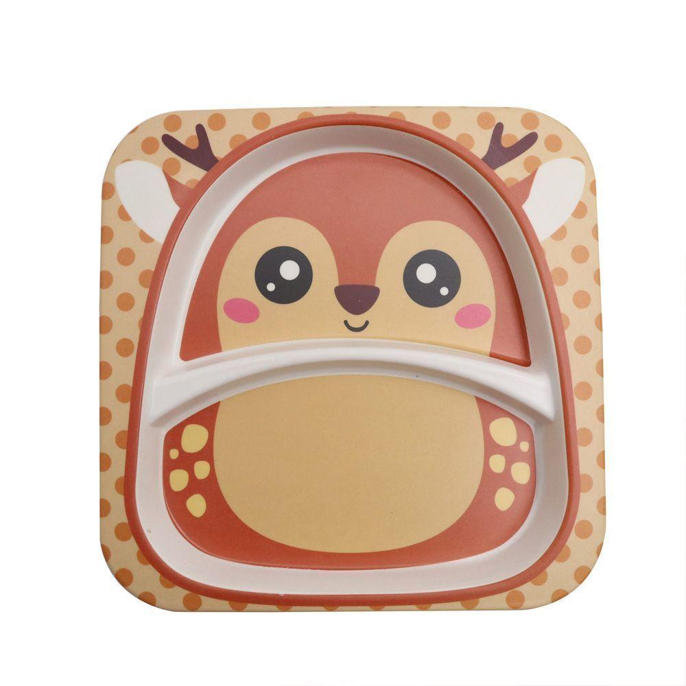 Set Platos Niño Cubiertos Tenedor Cuchara Y Vaso -1