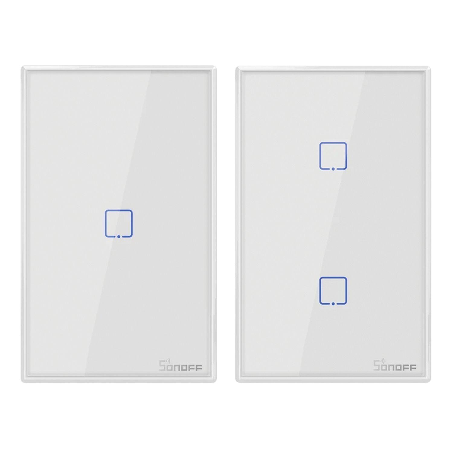 Pack Interruptor Smart: 1 y 2 Canales Blanco WiFi + RF Sonoff-0