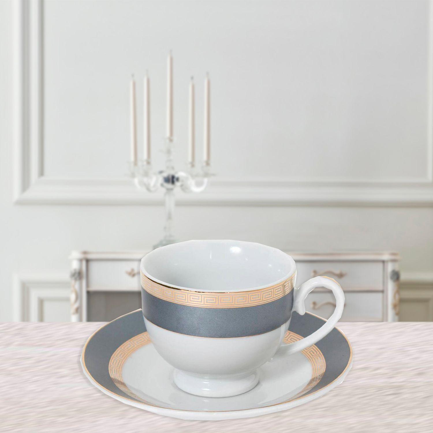 Juego de Tazas Decorativas Para Café Varsovia Gris 12 Piezas-3
