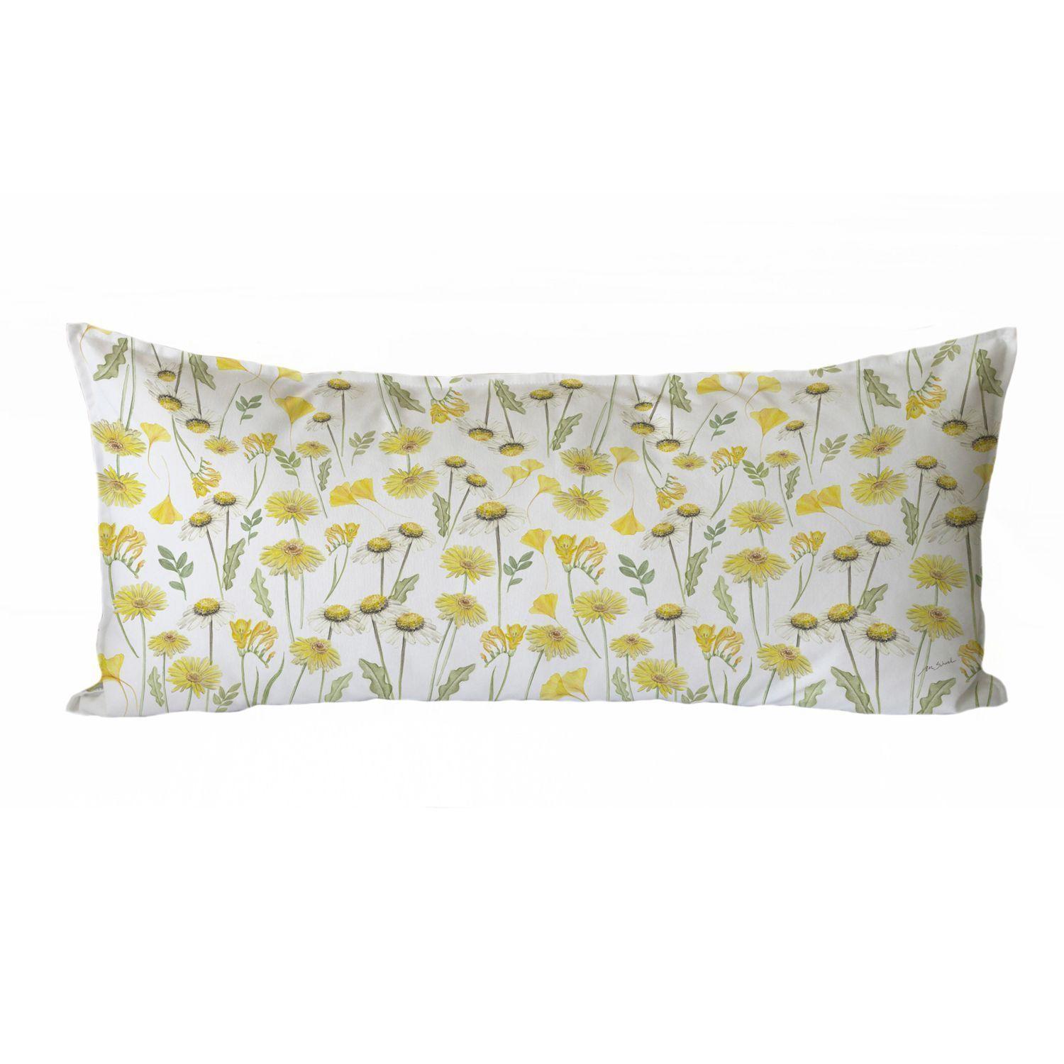 FUNDA COJÍN ALGODÓN PRIMAVERA AMARILLA XL-1