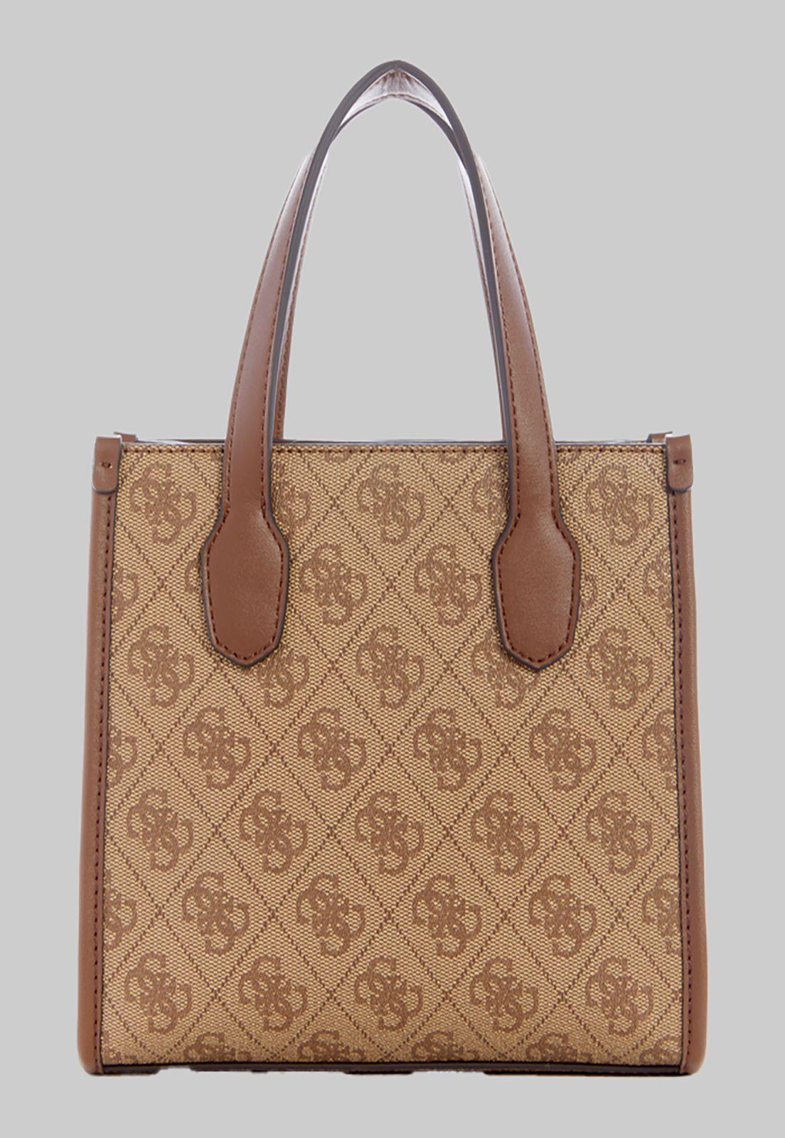 Mini Cartera Guess Silvana 2 Cmprtmnt Mini Tote Lgw Café-2