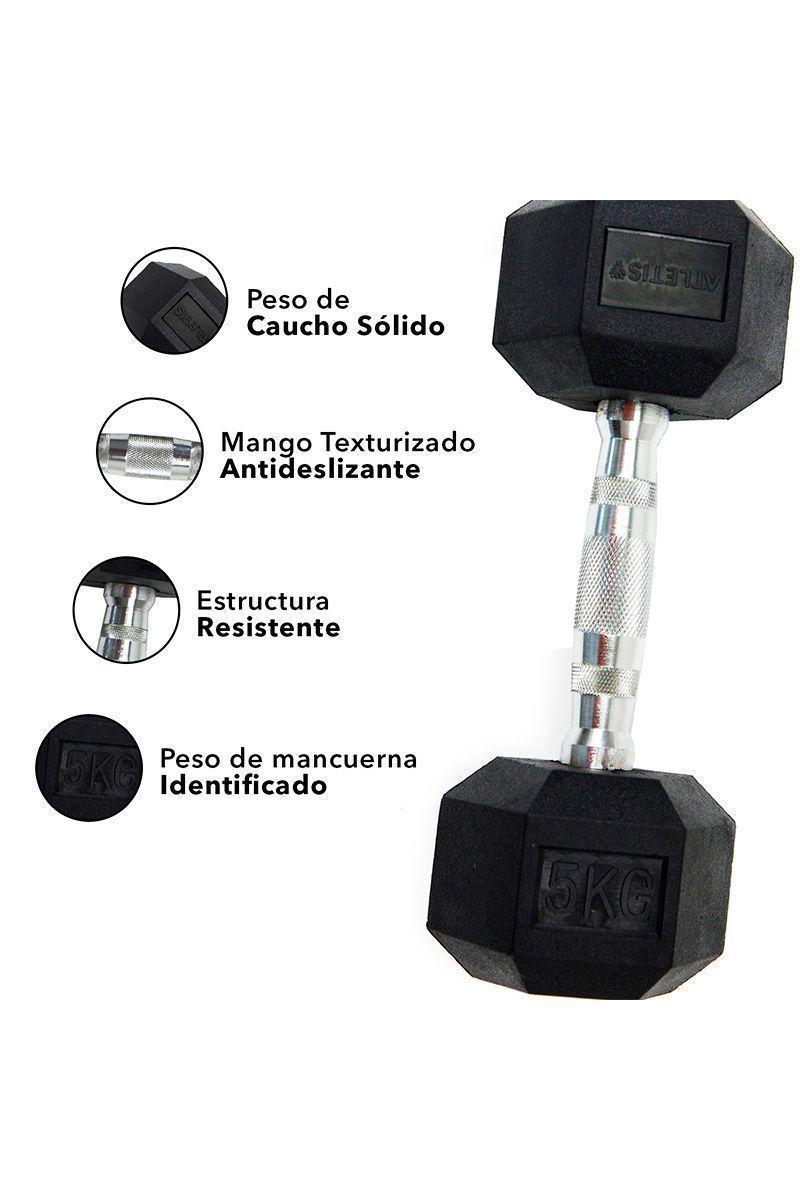 Mancuerna Hexagonal 5 Kg Negro-3