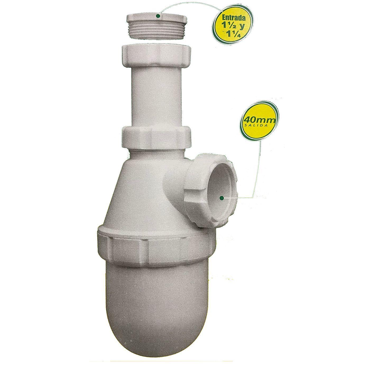 Sifón Lavaplatos c/Adaptador Recta 1 1/2"/1 1/4" - 40mm-1