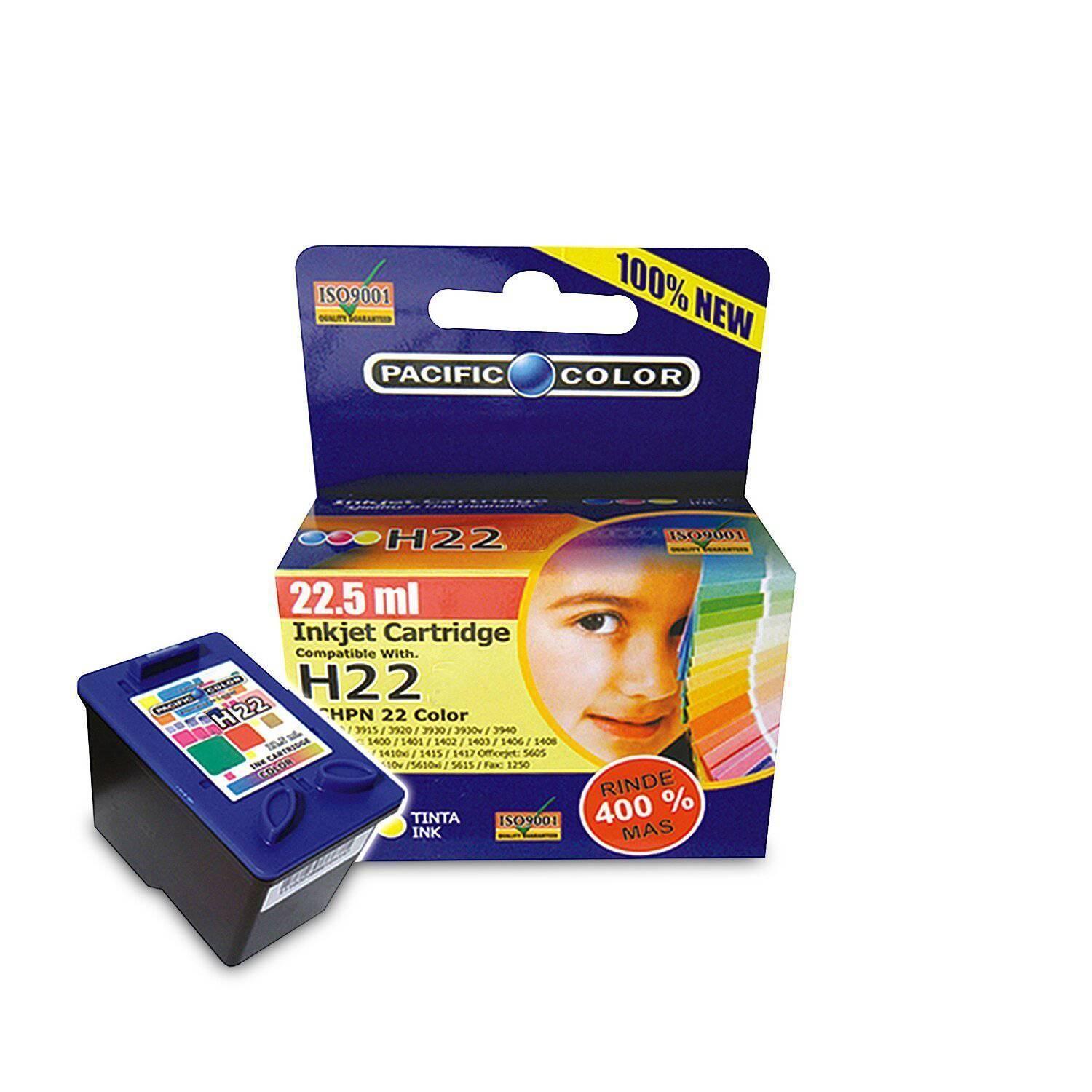 Tinta 22 XL Cartucho Compatible HP 22ml Pacific Color-0