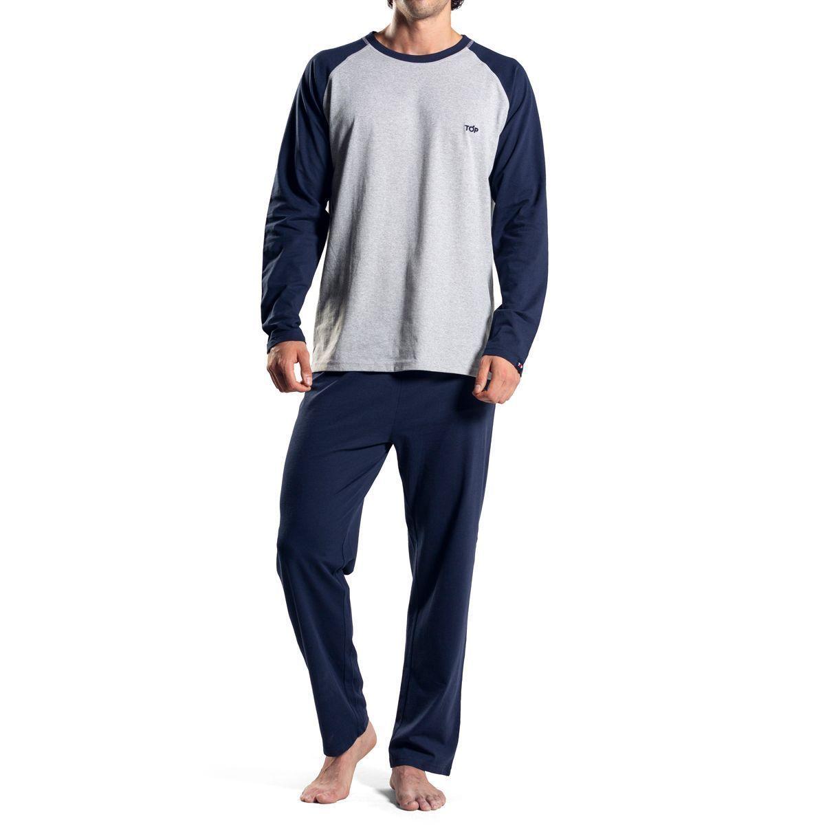 Pijama Manga Larga Invierno Algodón Top-0