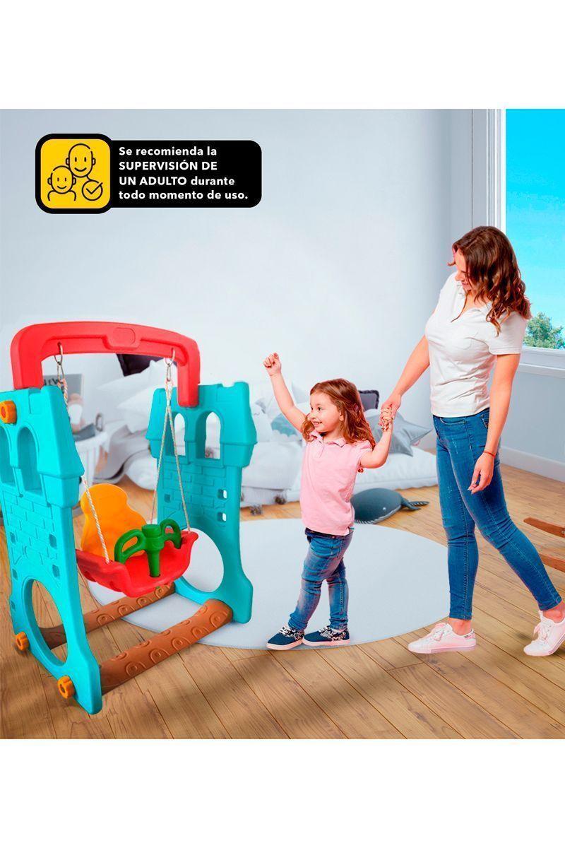 Castillo Columpio Infantil Celeste-1