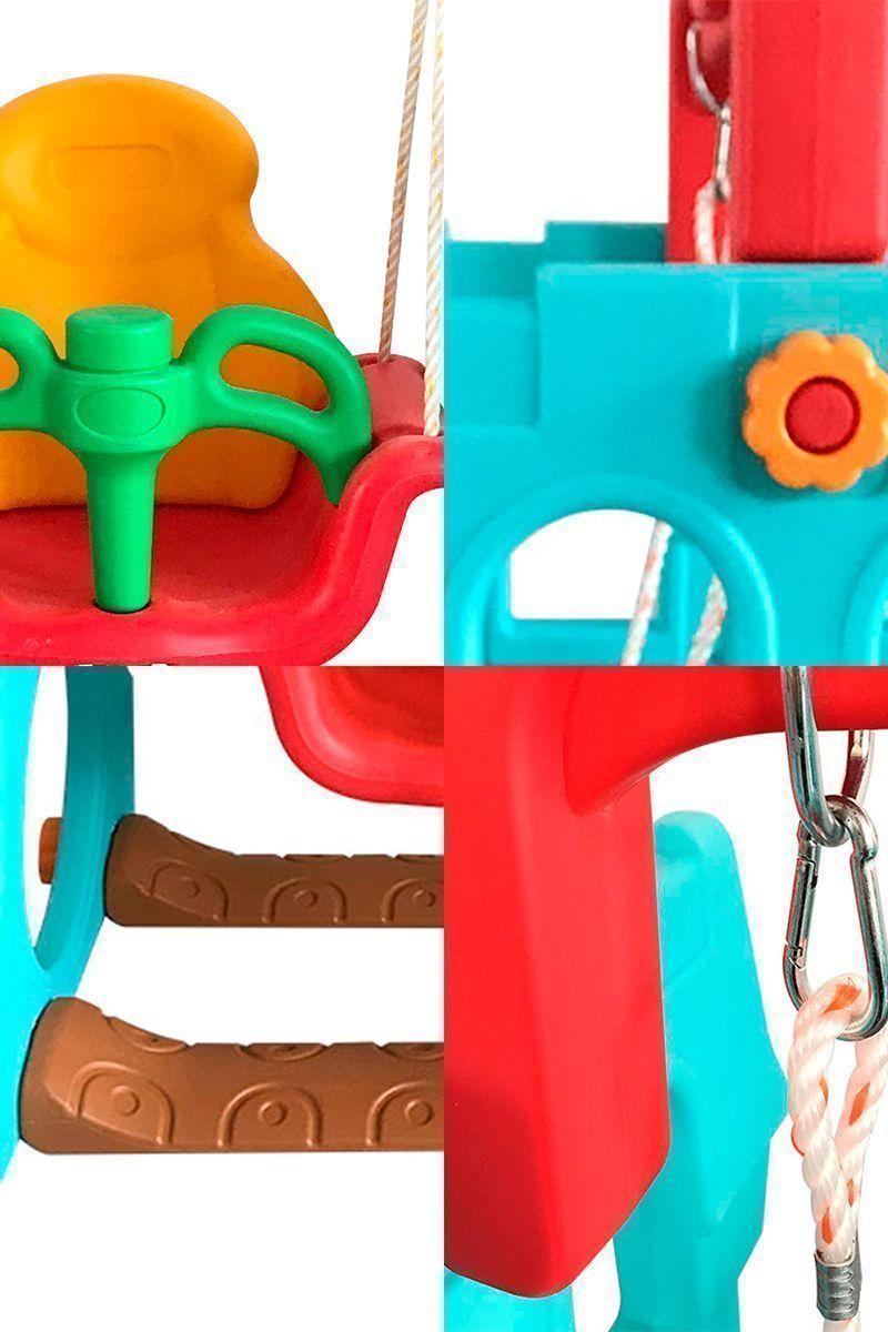 Castillo Columpio Infantil Celeste-4