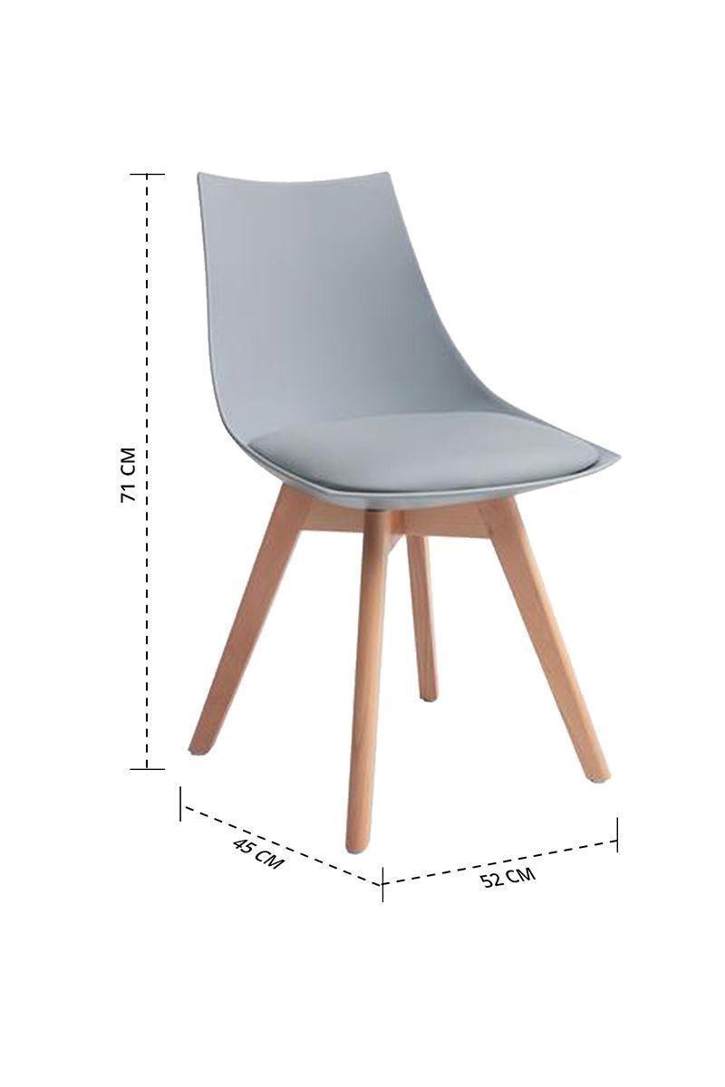 Pack 2 Silla Comedor con Patas de Madera Gris-2