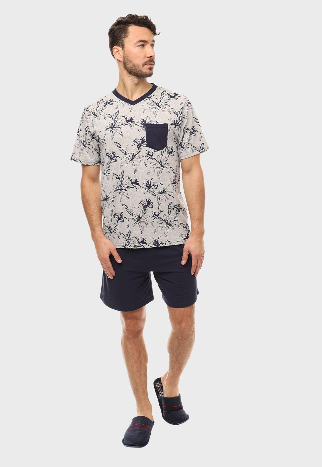 Pijama Print Corto Cuello En V Arrow-4