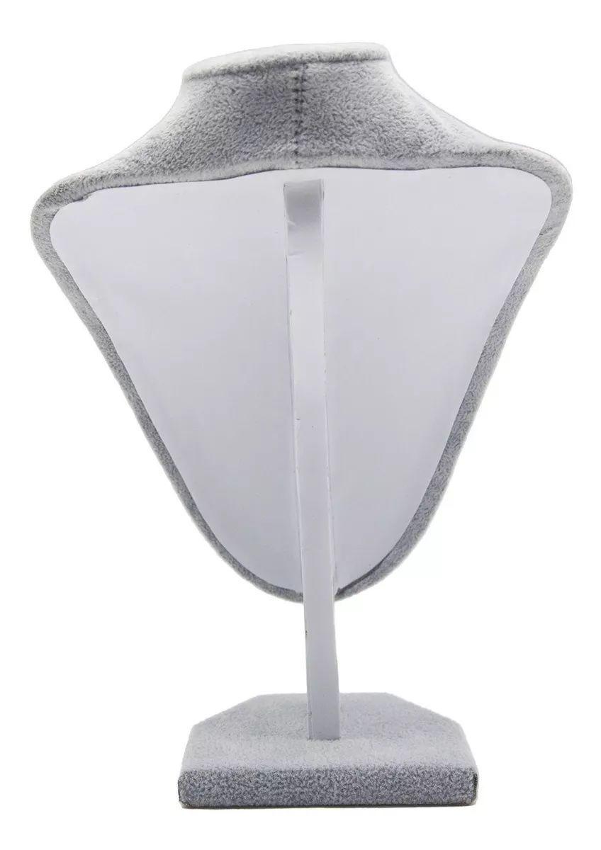 Exhibidor Cuello Alargado Mediano Felpa Color Gris-3