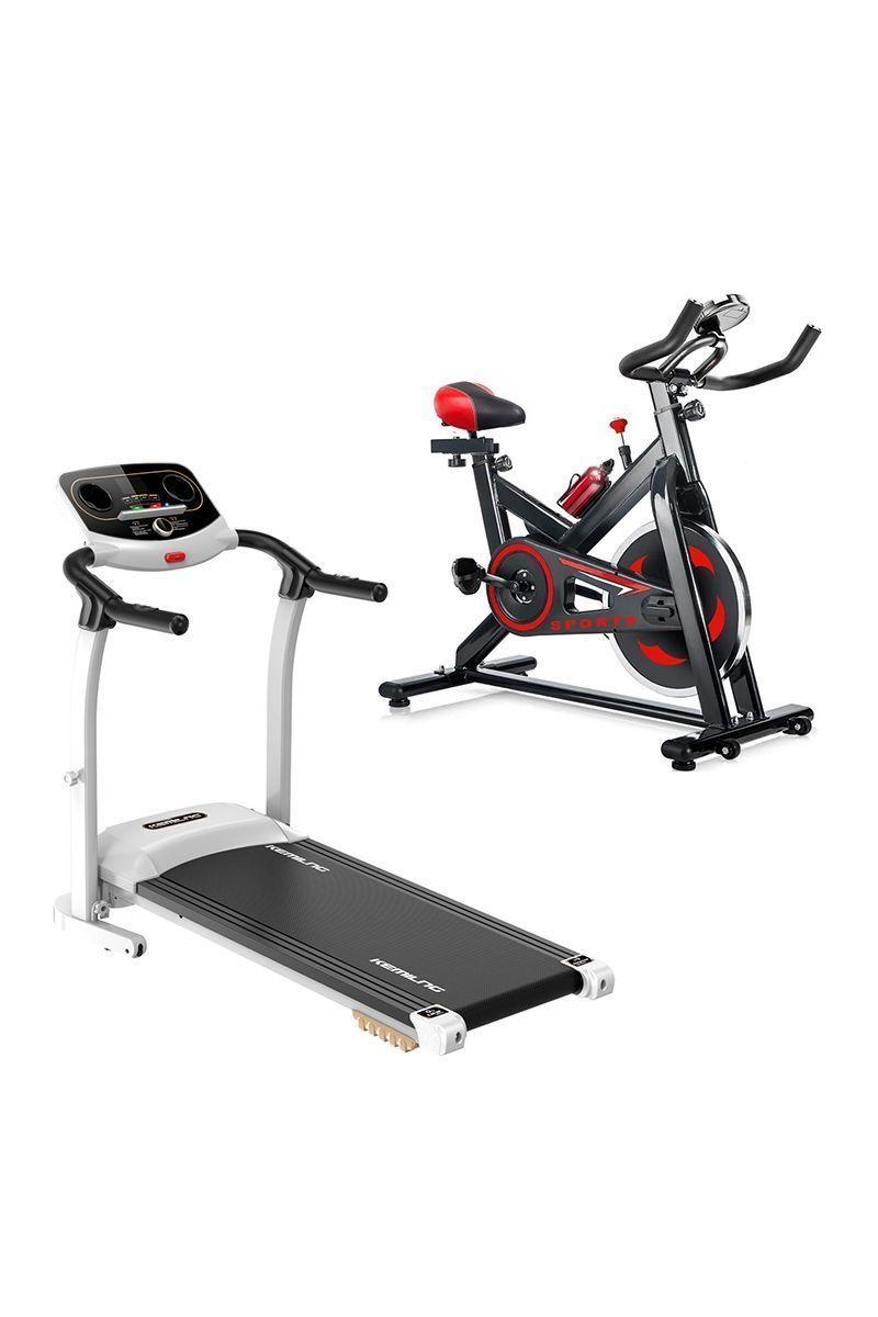 Pack Trotadora M201 + Spinning Go Fitness Blanco-0