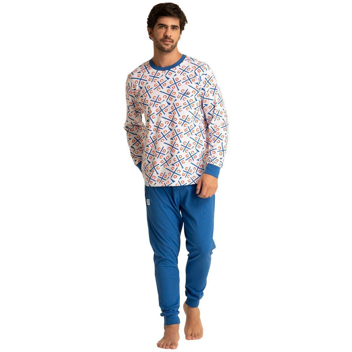 Pijama Largo Algodón Hombre Universidad Católica C1 Top-0
