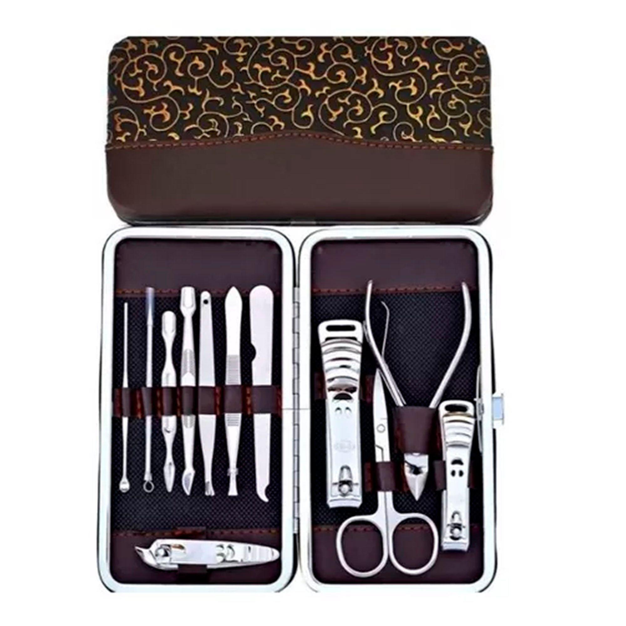Estuche 12 Pcs Manicure Pedicure Acero Inoxidable-0