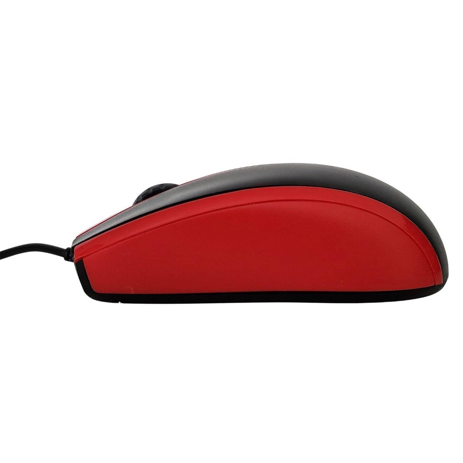 Mouse Con Cable USB - Rojo-3