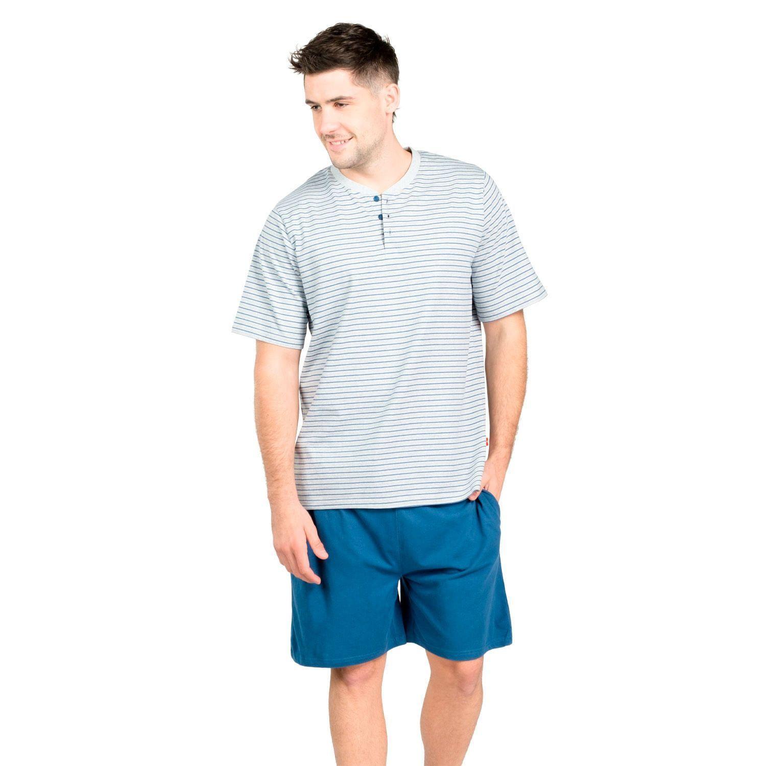 Pijama Corto Diseño Tejido Algodón Caffarena-0