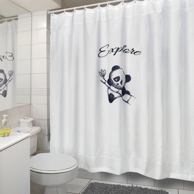 Cortina para Baño Estampada Pandita con Forro-2