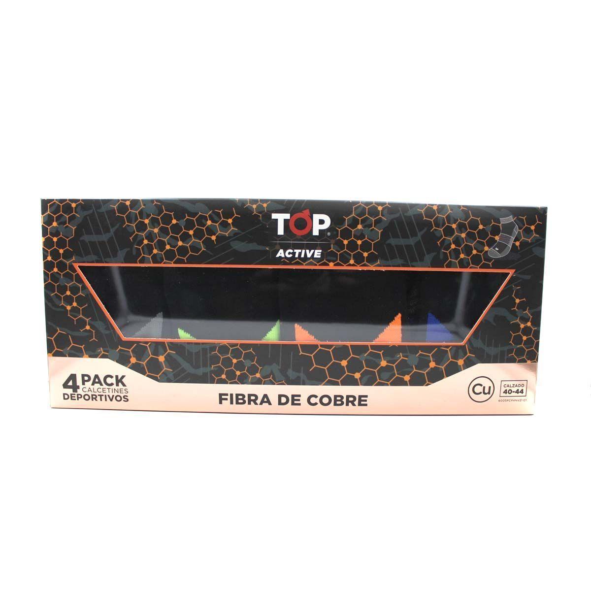 Calcetines Deportivo Tobilleros Top Cobre Pack 4 C1-5