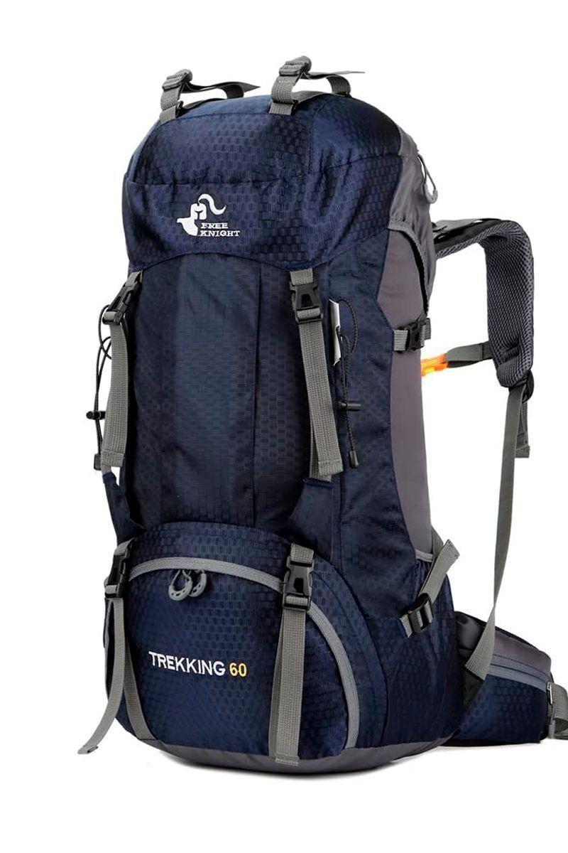 Mochila 60 L Transpirable Outdoor Trekking Azul-0