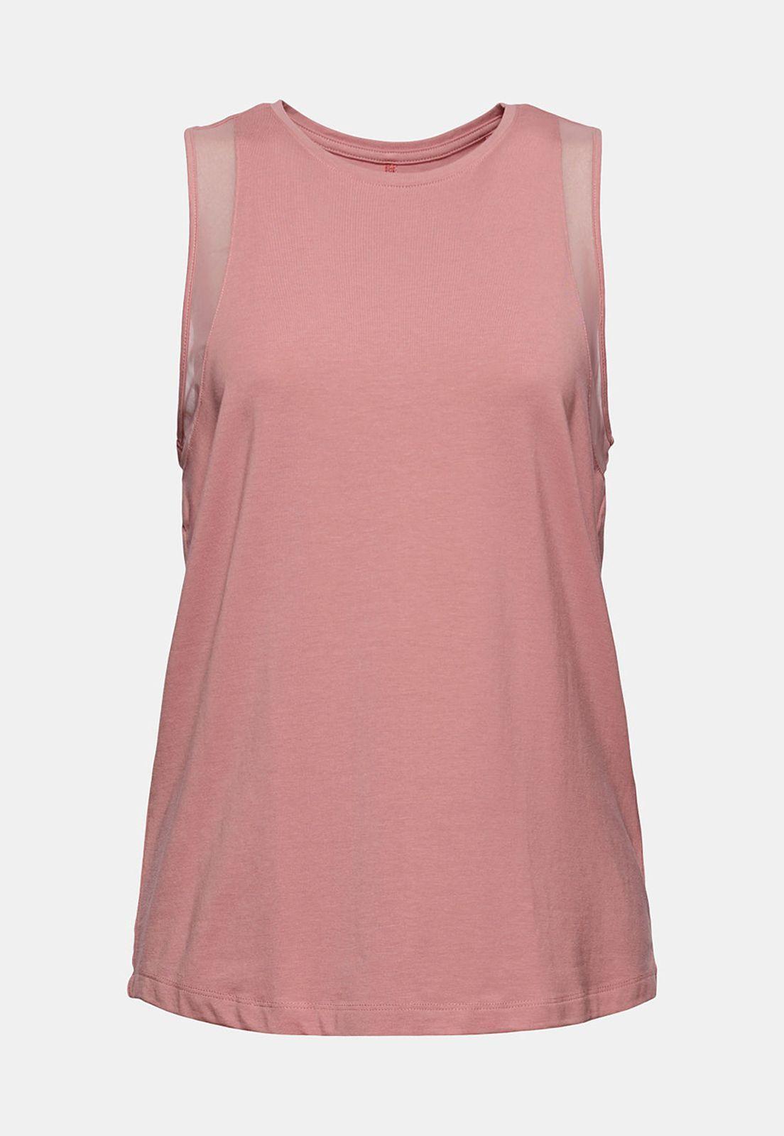 Polera Deportiva Mujer Sin Mangas En Tencel Esprit Rosa pálido-3